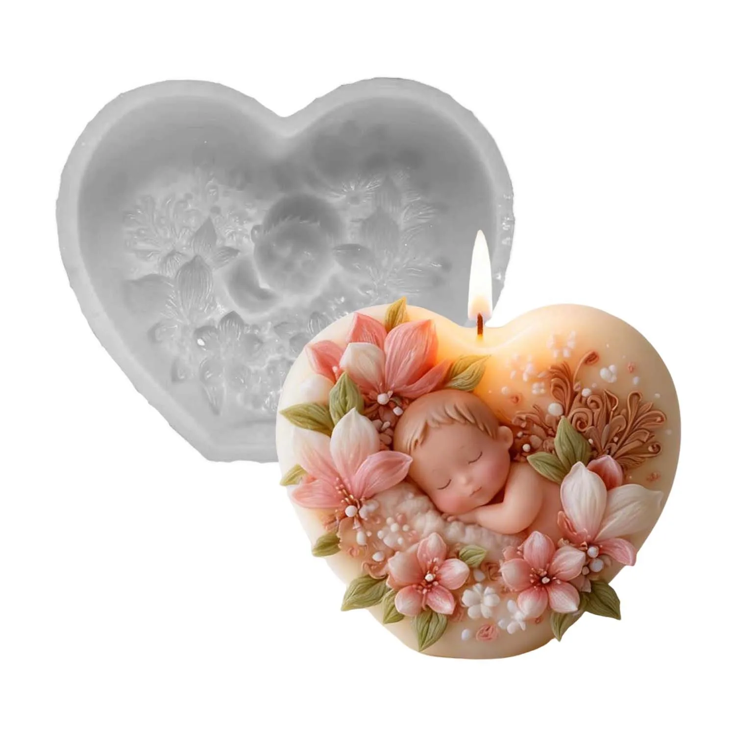 

Silicone Candle Mold Non Stick Flower Candle Mold Aromatherapy Mold Practical For Home Gift Crafting Kitchen