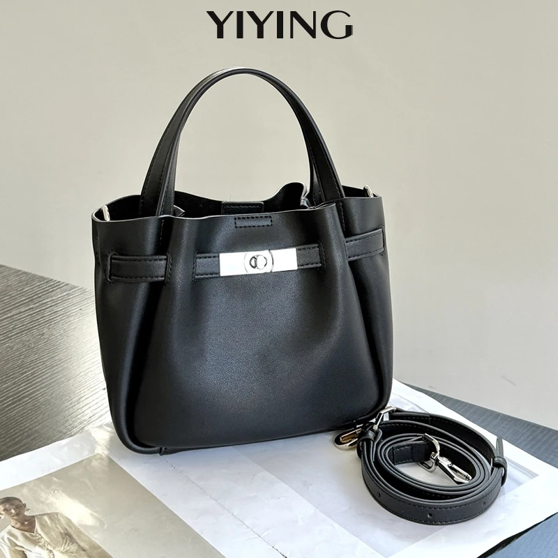 2026 Luxury Brand Women's Messenger Bag Soft Leather Hand-held Totem Gold Buckle  Purses and Handbags Crossbody Bags for Women