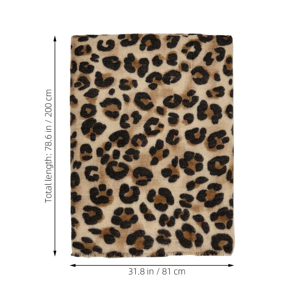 

Модный шарф с леопардовым принтом, большой теплый палантин для женщин, легкий мягкий платок для зимы, катания на лыжах, путешествий, активного отдыха, подарок