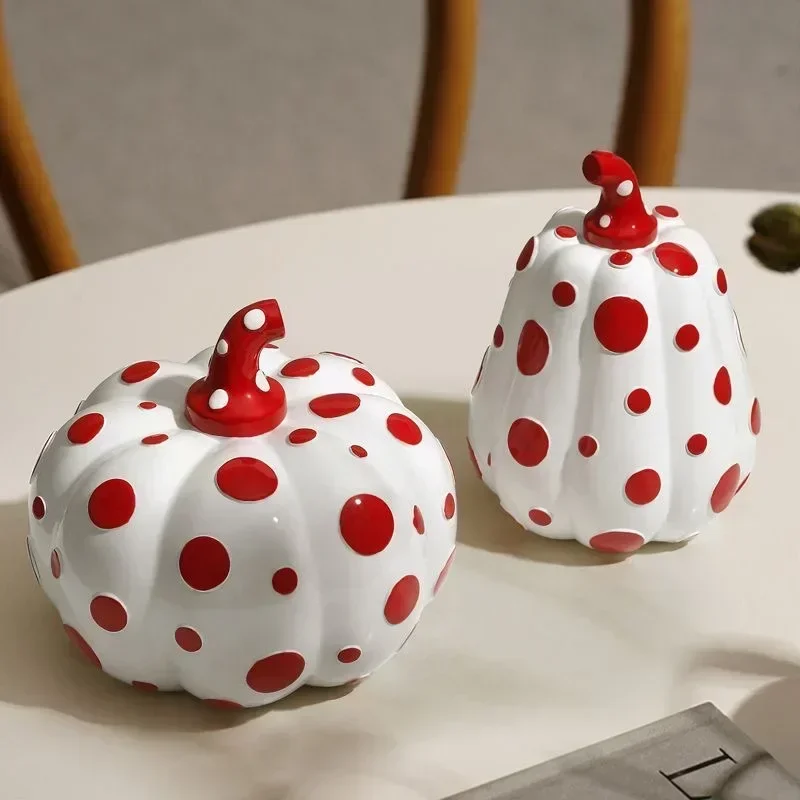 Yayoi Kusama Pumpkin Polka Dot Art Decor Abstract Sculpture Luxury Office Home Decoration Accessories Ornament Interesting Gifts