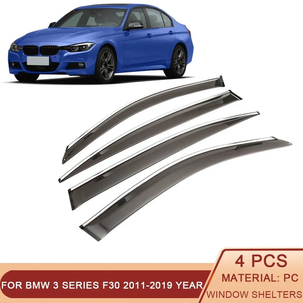 

For BMW 3 Series F30 2011-2019 Car Window Sun Rain Shade Visors Shield Shelter Deflector Cover Trim Frame Sticker Accessories