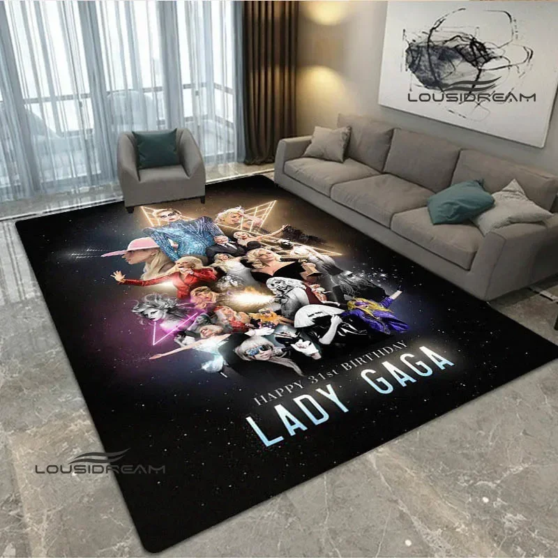 

Star L-Lady-Gaga printed Carpet Non -slip carpet Yoga mat carpets for living room area rug Door pad bedroom decor birthday gift