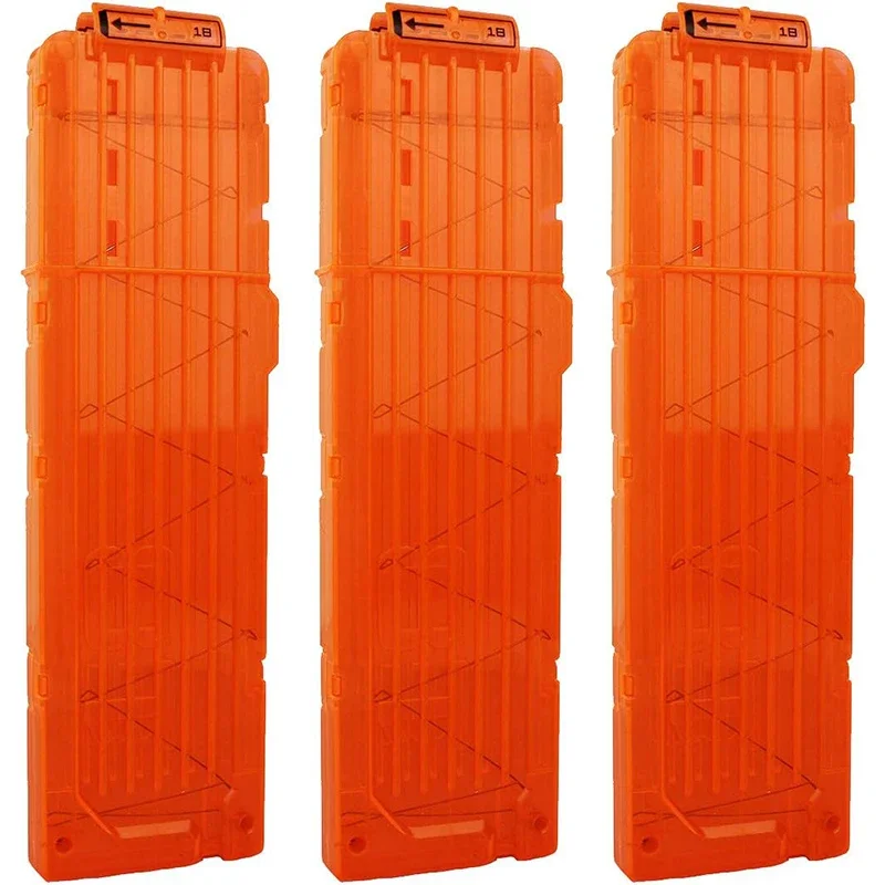 

AA2 Transparent Orange Universal Reload Clip 6 /12 /18 Rounds for Magazine Darts Soft Bullet Toy Gun Accessories