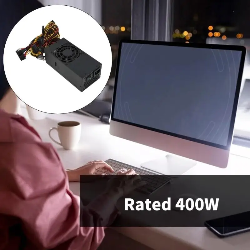

TFX 400 Вт Блок питания для ПК Компьютерный блок питания с 8 см вытяжным вентилятором Замена для настольного небольшого корпуса