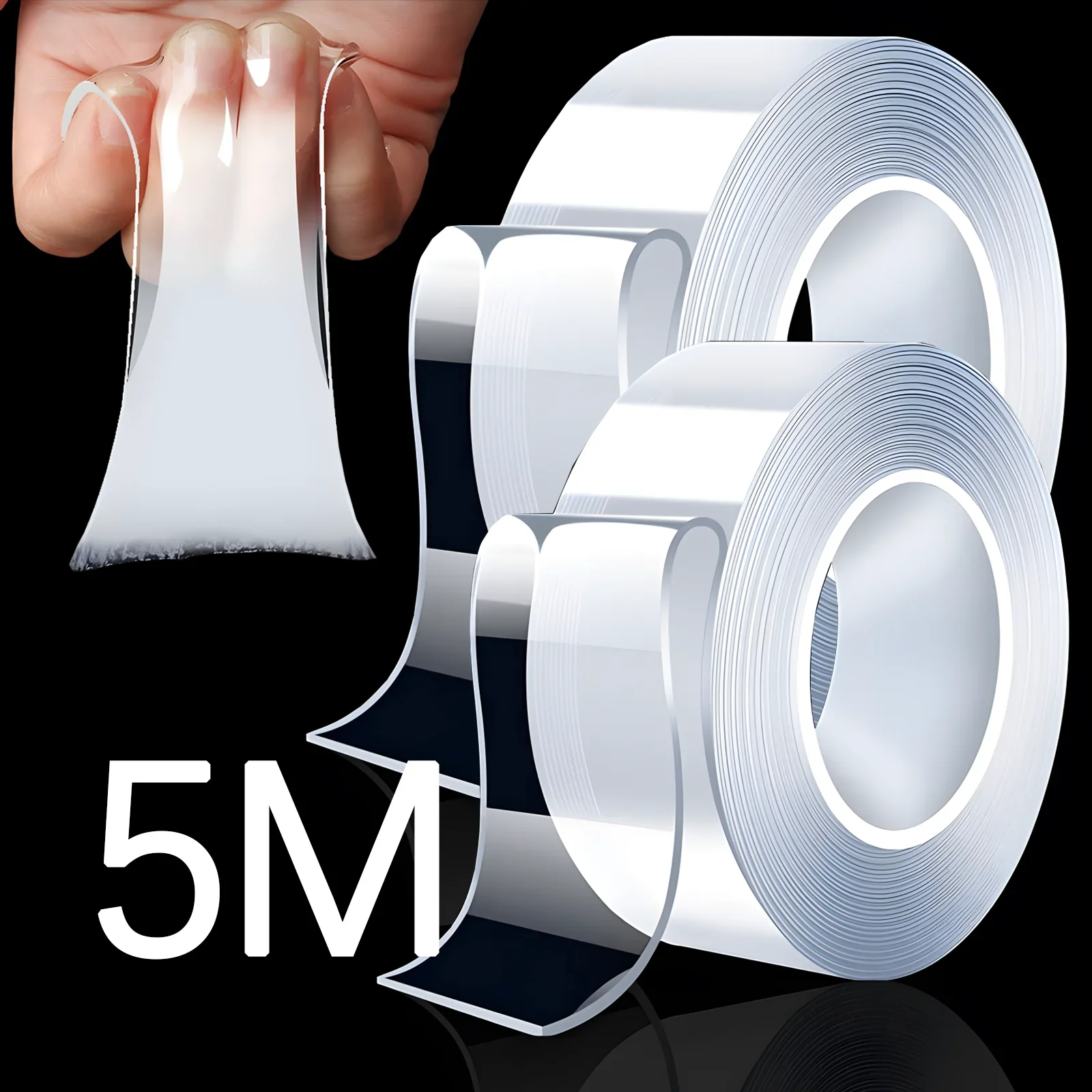 1PC 1/2/3/5M Transparent Double-sided Adhesive Tape Waterproof Double Face Stickers Nano Traceless Glue Strip Reusable Kitchen B