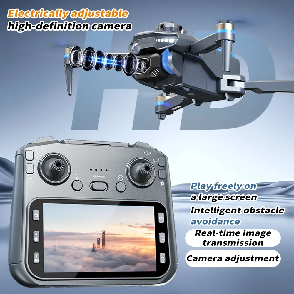 Drone Mainan Lipat AE19, Penghindar Rintangan Profesional 8K, Kamera Ganda Definisi Tinggi, Dikendalikan Jarak Jauh