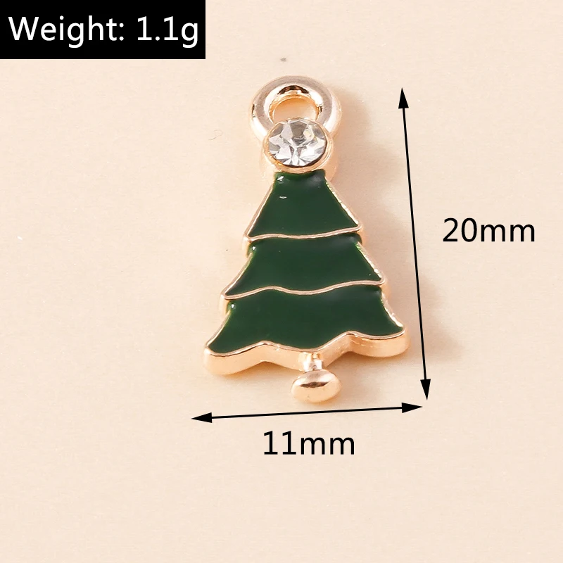20 Stück gemischte niedliche Emaille-Weihnachtsbaum-Anhänger für die Schmuckherstellung, Tropfenohrringe, Halsketten, Armbänder, DIY-Bastelzubehör – Detail 8