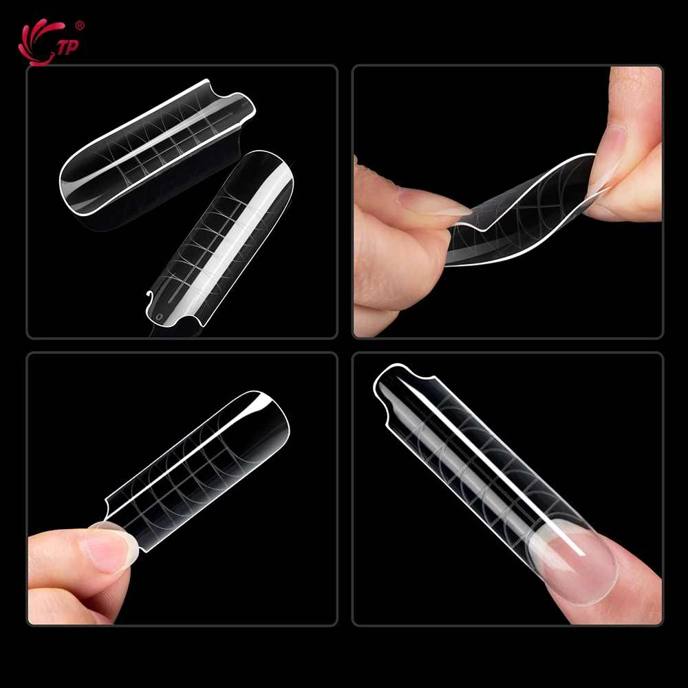 TP 120Pcs Dual Form Nails Full Cover Quick Building Gel Molds Acrylic  False Nail Tips Top Forms Extension Upper Mold Nail Tools