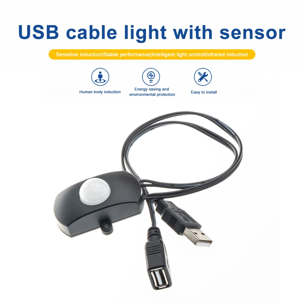 USB-Bewegungserkennungs-Sensor-Schalter DC 5V-24V PIR Infrarot Menschlicher Anwesenheitssensor Induktionsschalter für LED-Lichtstreifen Smart Life