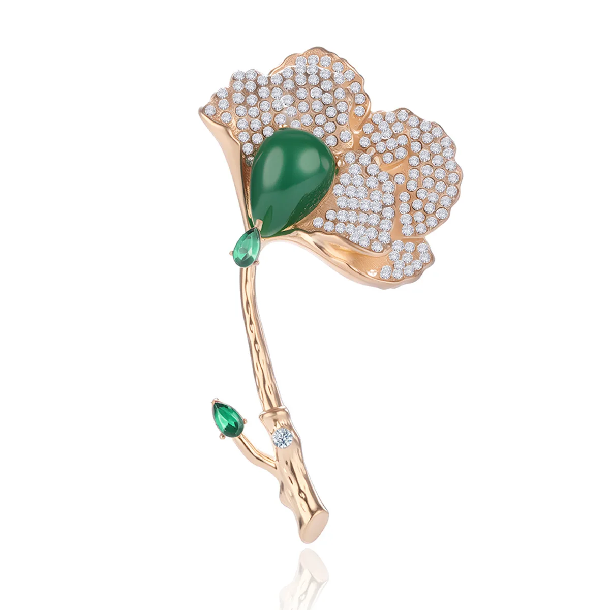 

Water Diamond Ginkgo Leaf Brooch, Elegant And Exquisite Eomen's Shirt Coat Pin, Office Party Friend Gift, Jewelry Accessories