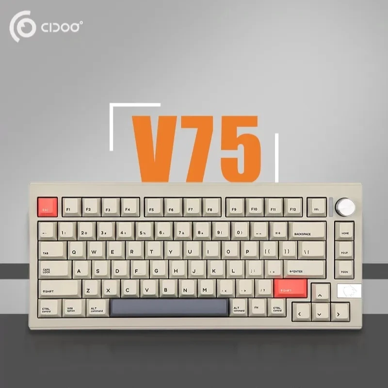 

Cidoo V75pro Bluetooth Type-c Wireless 2.4g Connection Tri-mode Customization Gasket Via Hot Plug Mechanical Keyboardaccessories