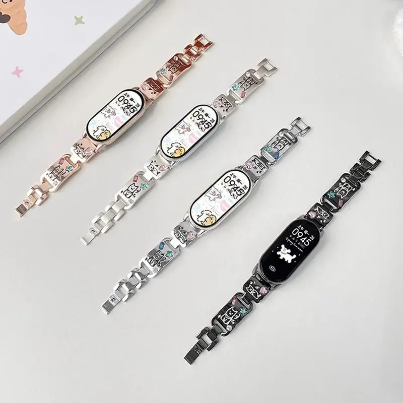 

Браслет с бриллиантами цвета щенка подходит для нового браслета Xiaomi 9/8, версия NFC, универсальный ремешок ручной работы.