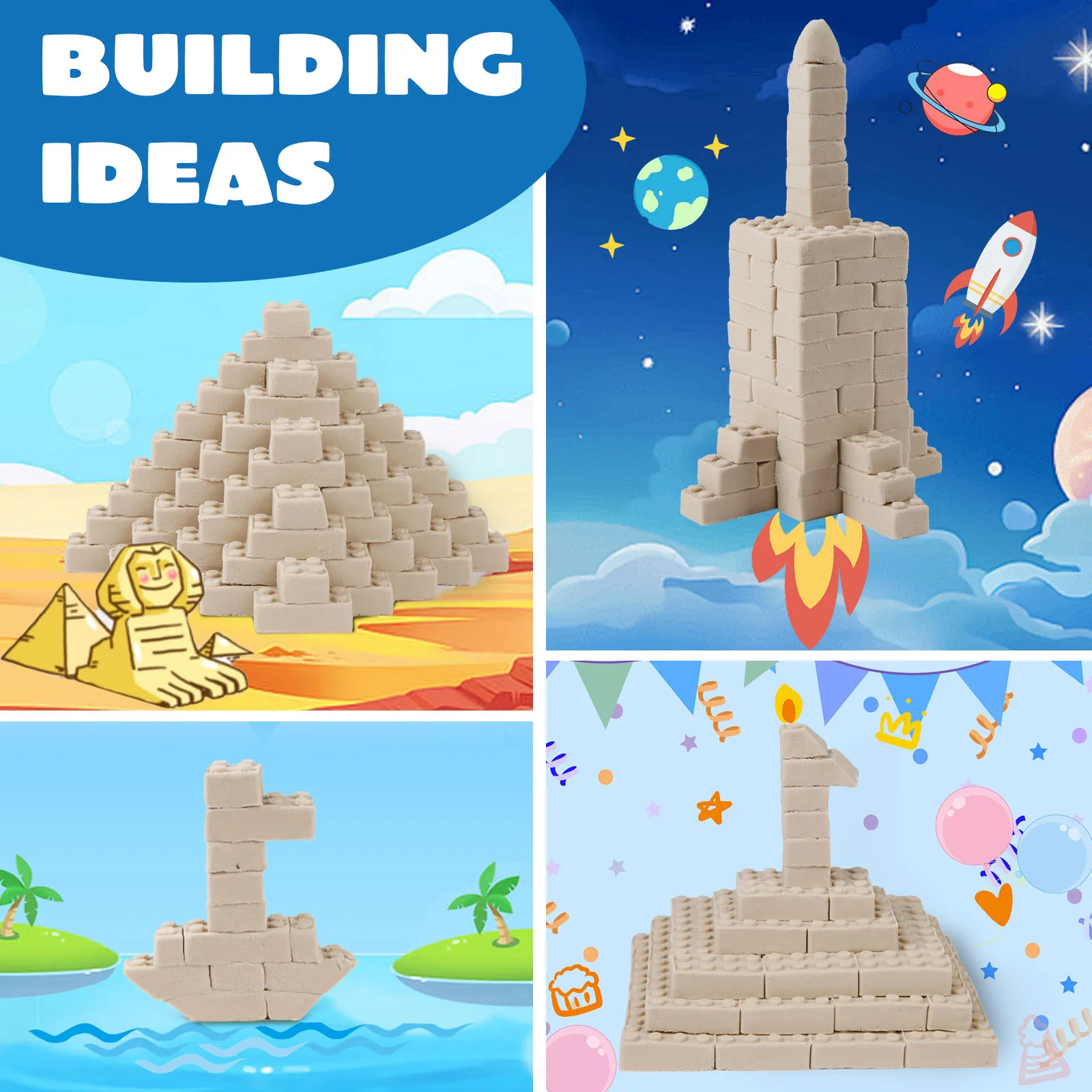 Kinetic Sand 3D Sandhouse Set Toys for Indoor Play Safety Sand Beach Toys for Kids from 3 Years DIY Building Blocks Molds