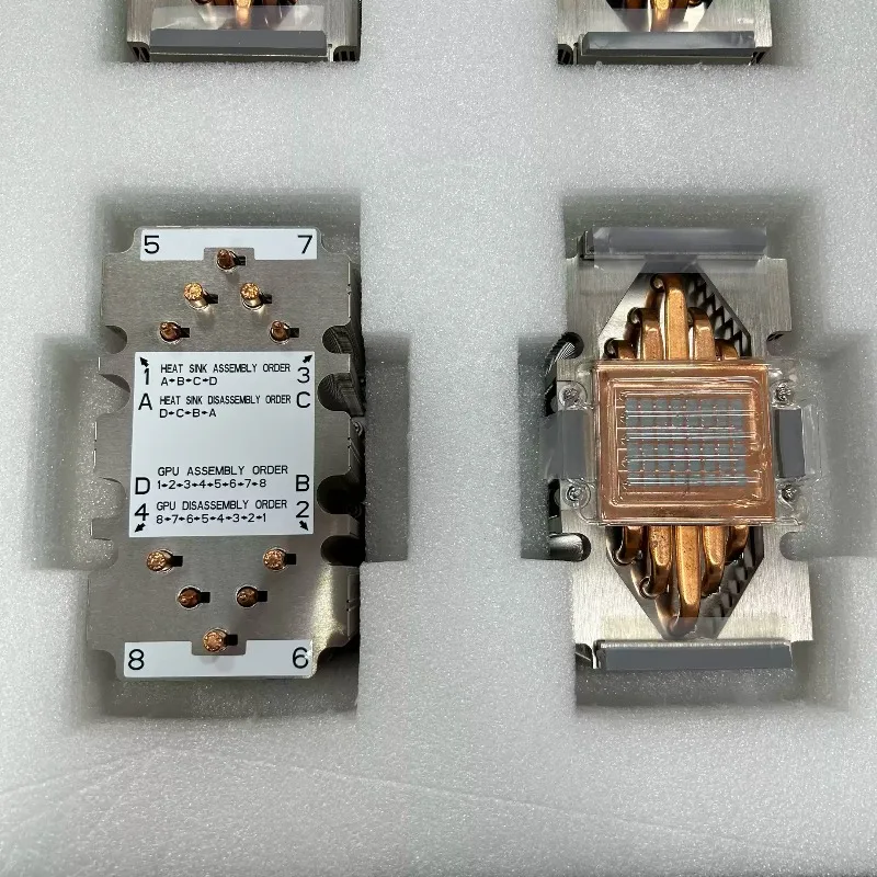 90% New Disassembly SXM2 GPU Radiator V100 P100 10 Copper Tube Heat Dissipation, Height 11cm