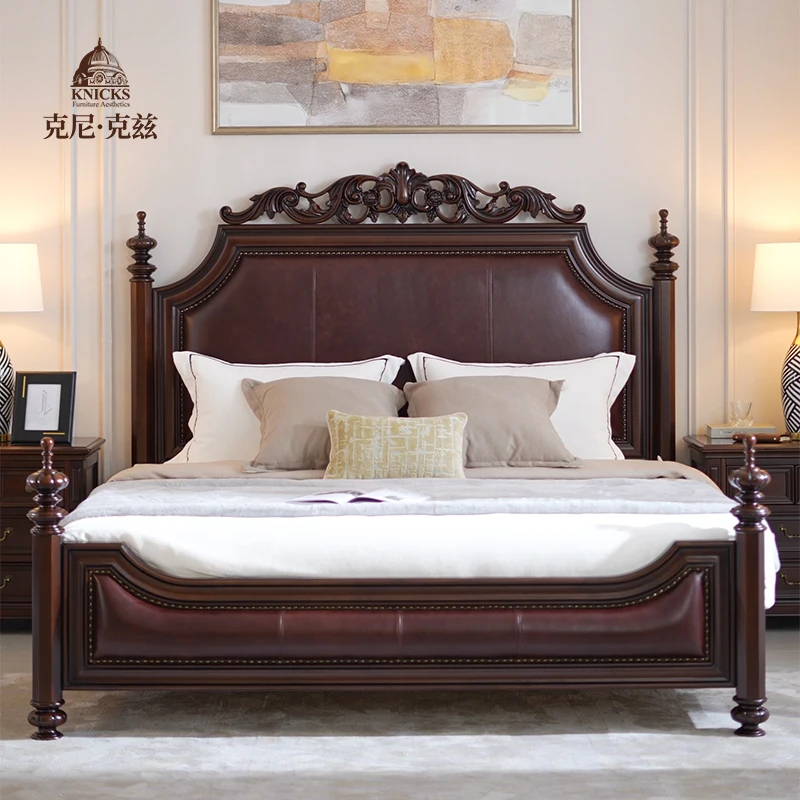 Designer Rustic Double Bed Frame Wood Italian 180X200Cm Luxury Beds Bedroom Adults Modern Camas De Dormitorio Furniture Home