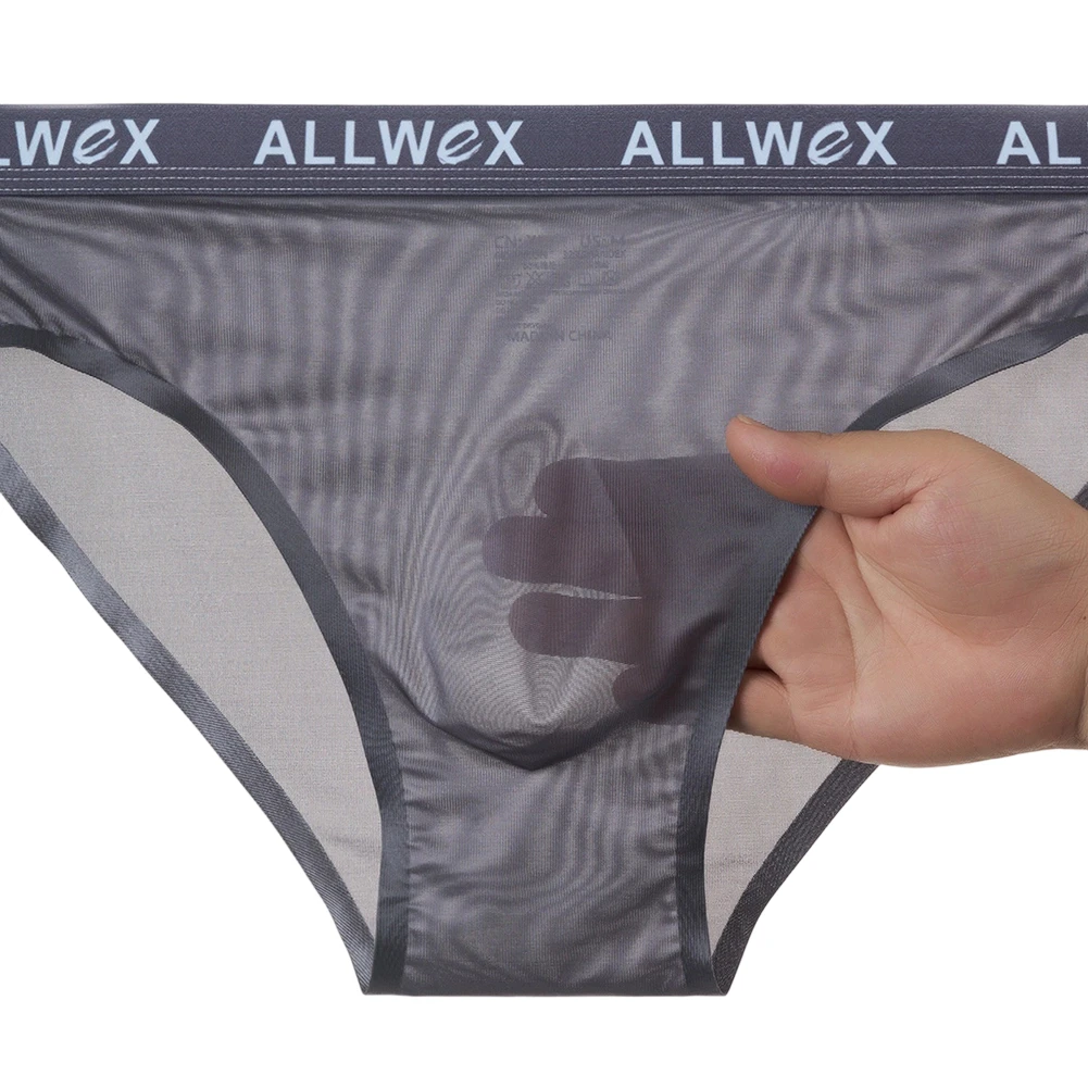 Men Smooth Ice Silk Seamless Brief Gay Sissy Pouch Bikini High Elastic Panties Low Rise Lingerie Sexy Accessories Hot Underwear