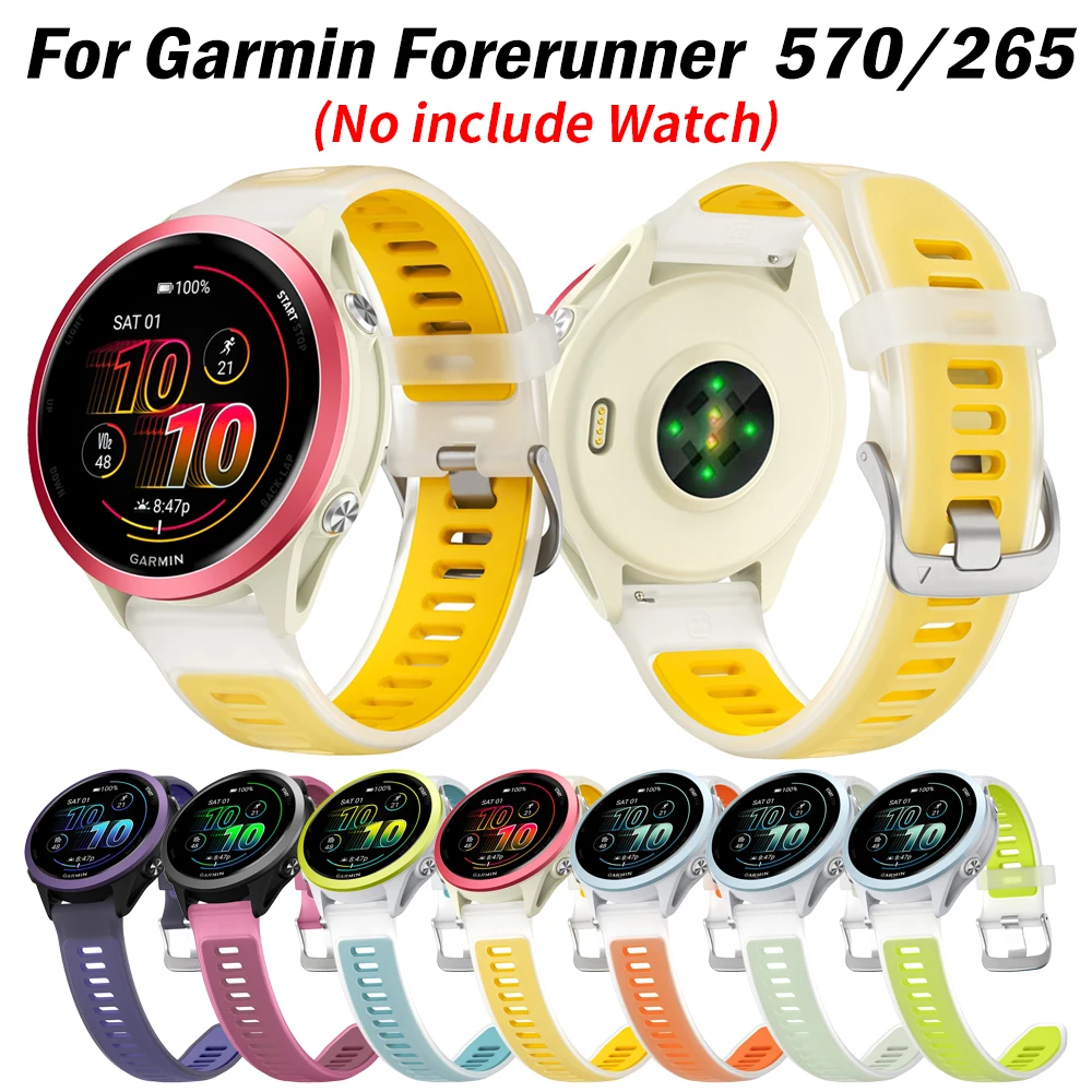 العالمي 22 مللي متر الرياضة سيليكون حزام ل Garmin Forerunner 570 47 مللي متر 265 255 الموسيقى الفرقة ل Vivoactive 4 سوار حزام الساعات