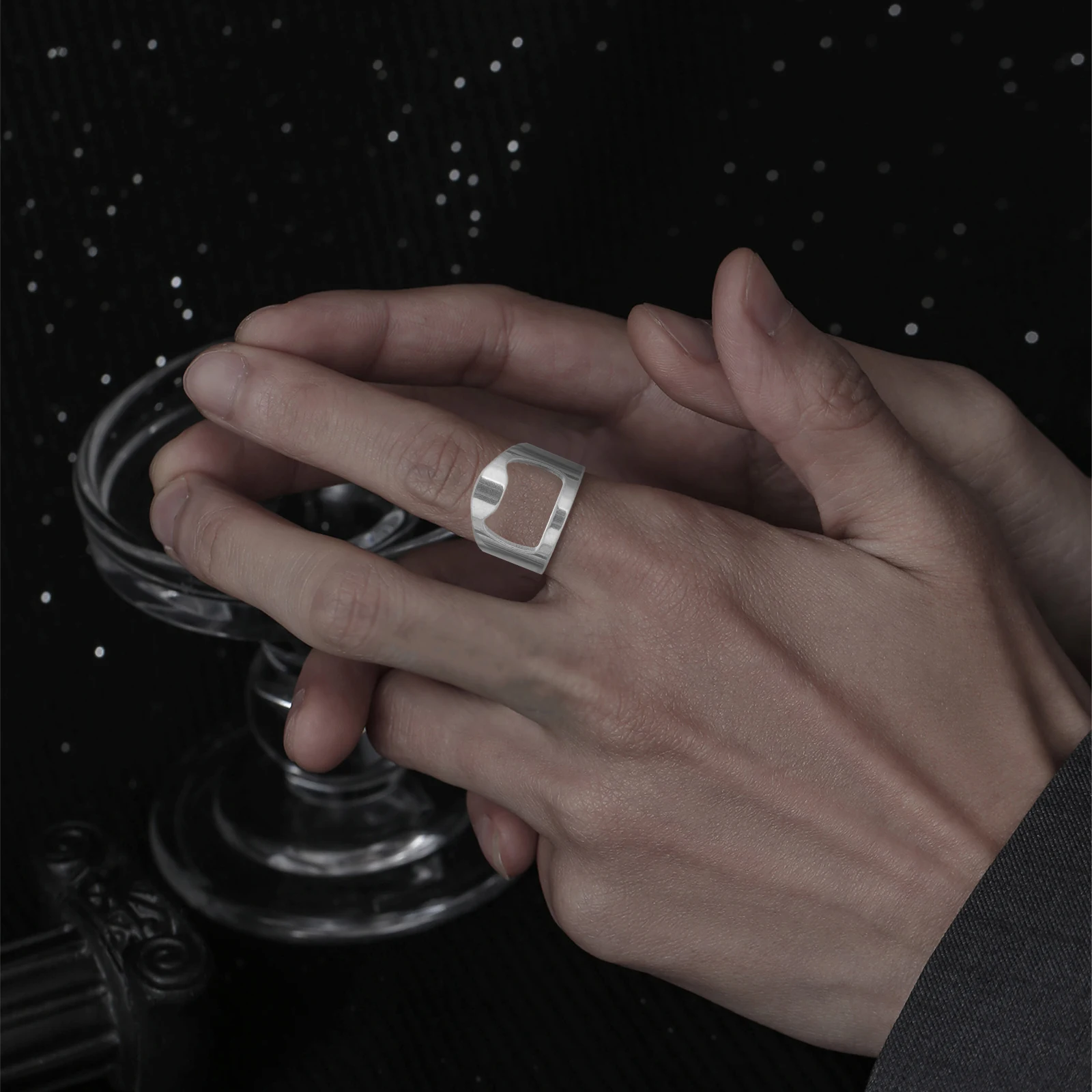 

7Pcs Bottle Opener Ring Stainless Steel Finger Jewelry Novelty Creative Portable Decorative Beer Opener Stylish Ornament