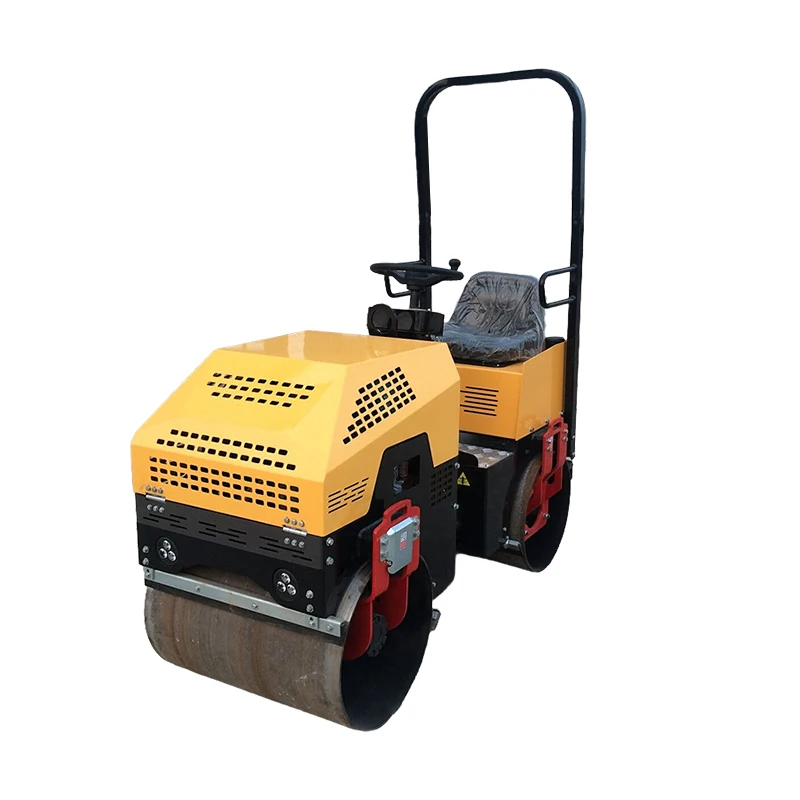 850kg Vibratory Mini Road Compactor Double Drum Ride on Road Roller for Sale