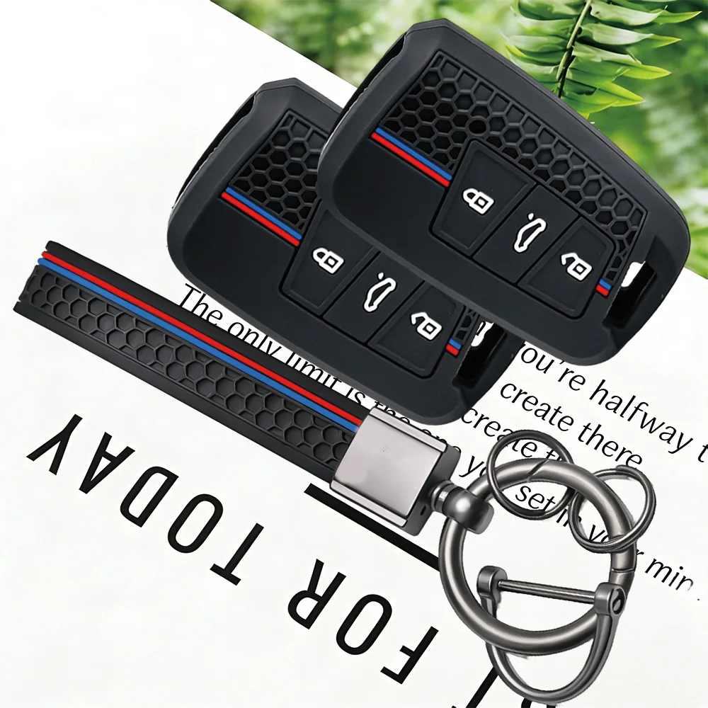 Silicone Car Remote Key Cover For Volkswagen VW Magotan Passat B8 For Skoda Superb A7 Protected Shell Fob Accessories Keychain