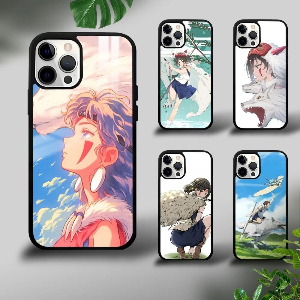 Anime P-Princess M-Mononoke Phone Case For iPhone 16 15 14 13 12 11 Pro Xs Max Mini Plus Celulares Hard Funda