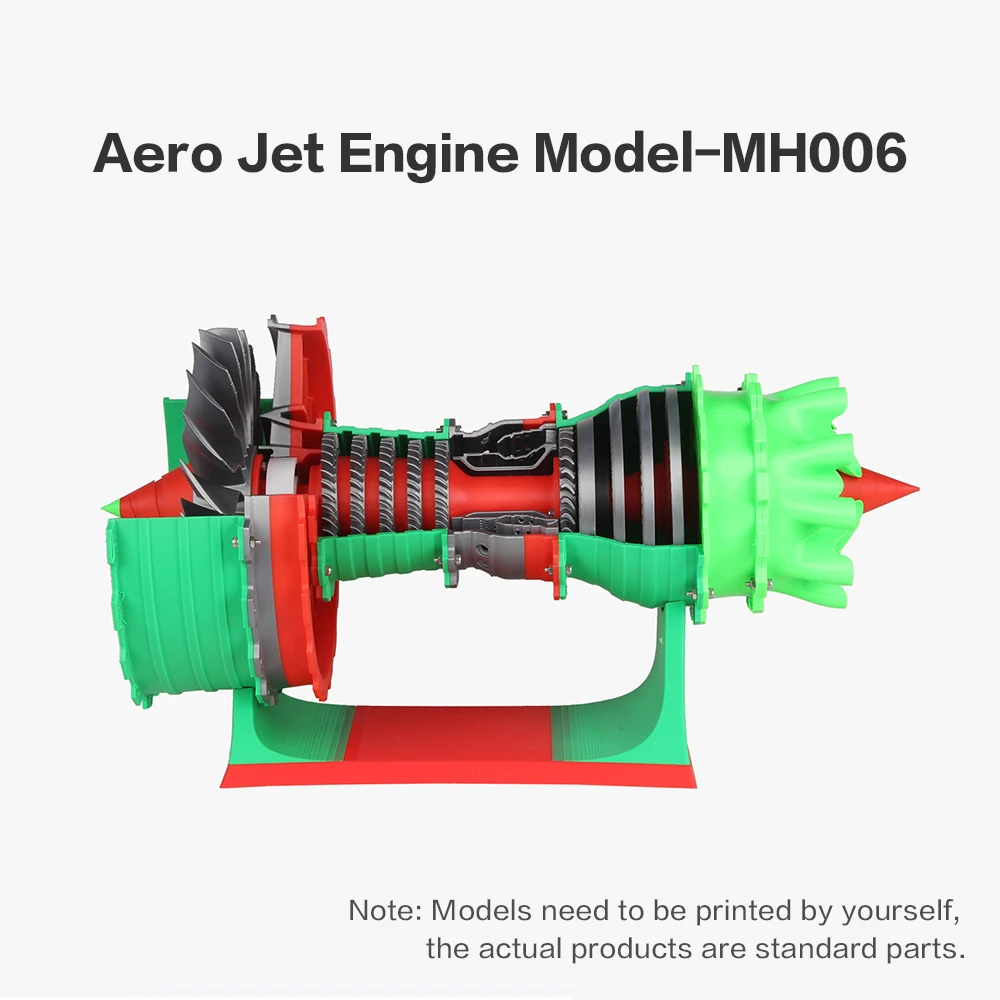 LERDGE Model Kit 3D Printer Accessories Jet Engine Model Components Kit MH006 For Bambu Lab 3D printing models