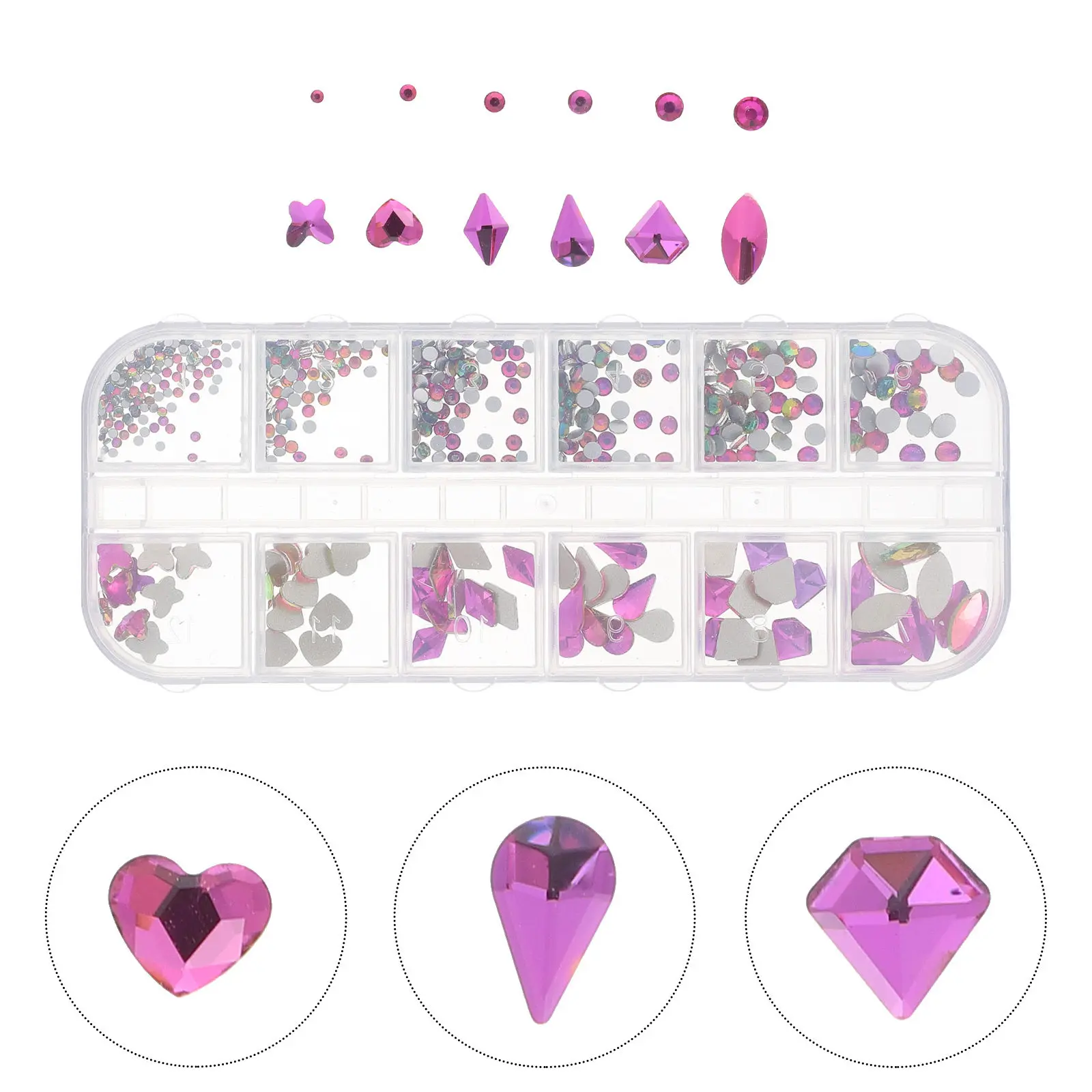 

1 коробка декоративных страз из смолы для ногтей, для DIY маникюра, украшения для вечеринок и дней рождения