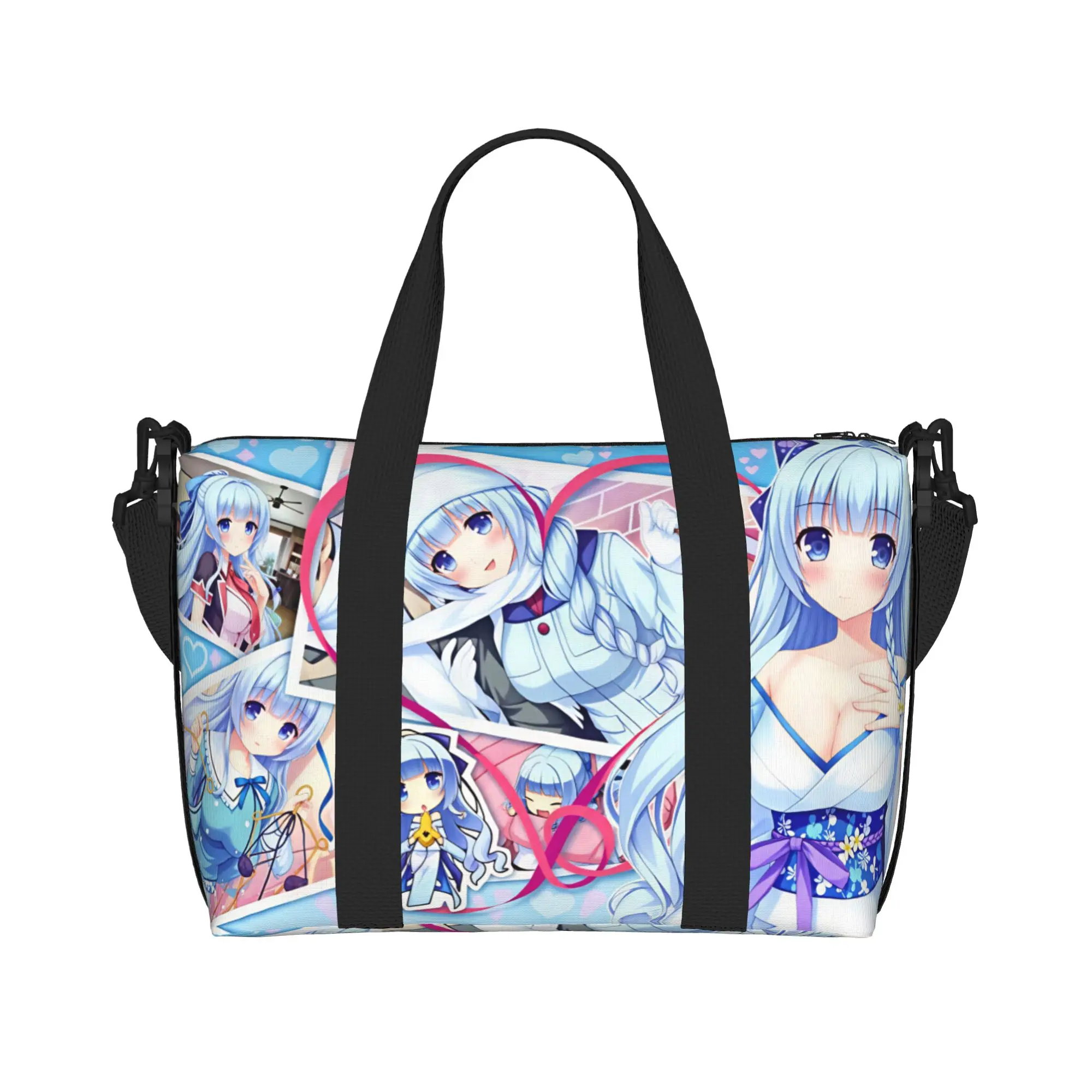 Bolsas de compras personalizadas con el diseño de Boku to Koi Suru Ponkotsu Akuma, ideales para llevar alimentos, con gran capacidad, para mujeres, perfectas para ir a la playa, al gimnasio o de viaje.