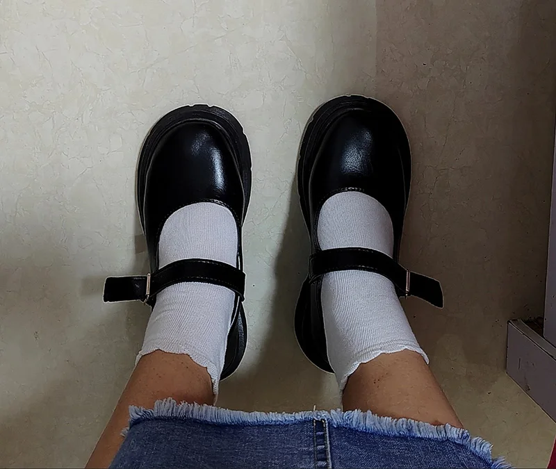 La vie dans un monde différent de zéro chaussures d'uniforme de Cosplay fille Ram Rem chaussures de femme de chambre noires