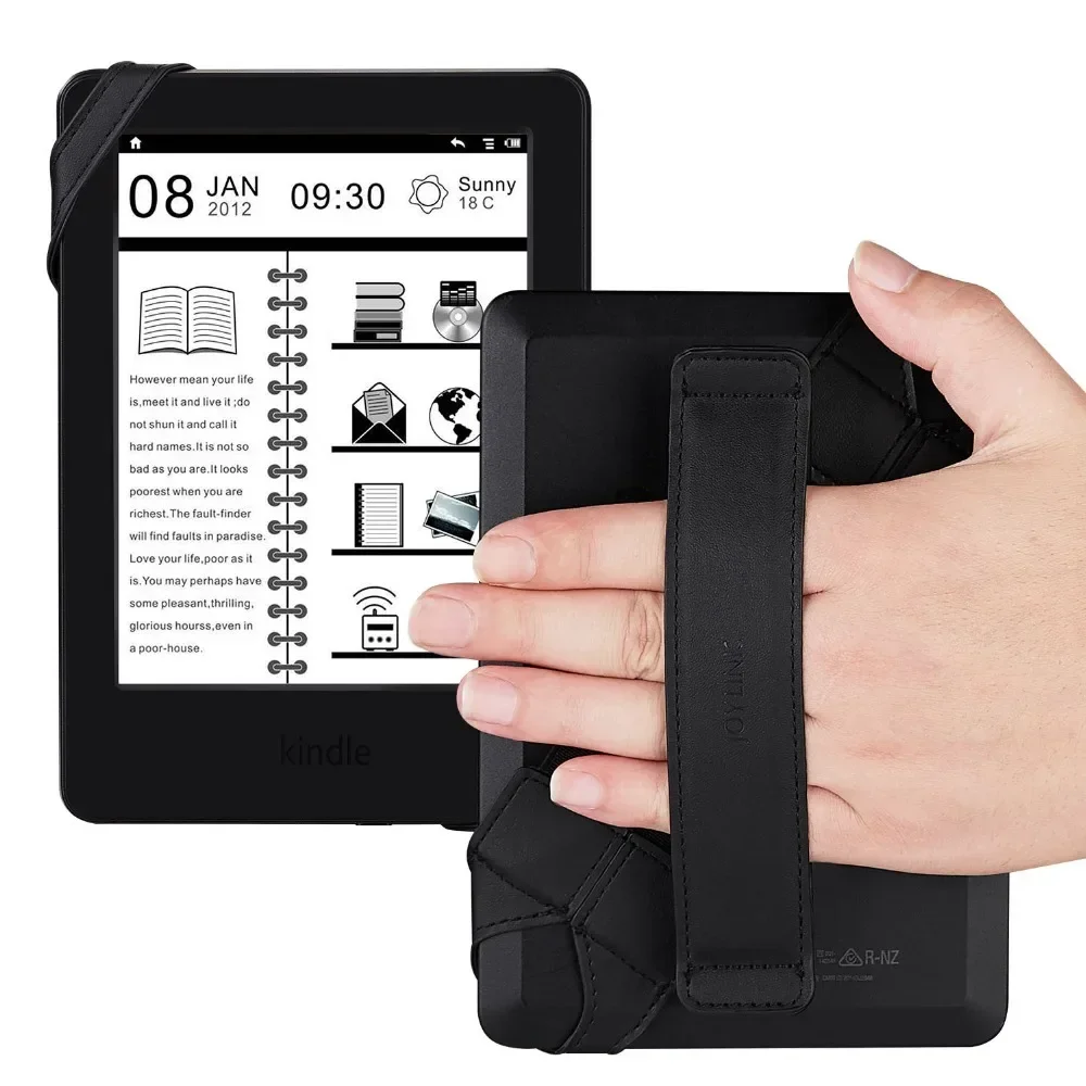 แท่นวางแท็บเล็ตสำหรับ iPad Kindle Fire 6 7นิ้ว joylink สายคล้องมือทั่วไปหมุนได้360องศาสายรัดหนังจับเข็มขัดยืดหยุ่น