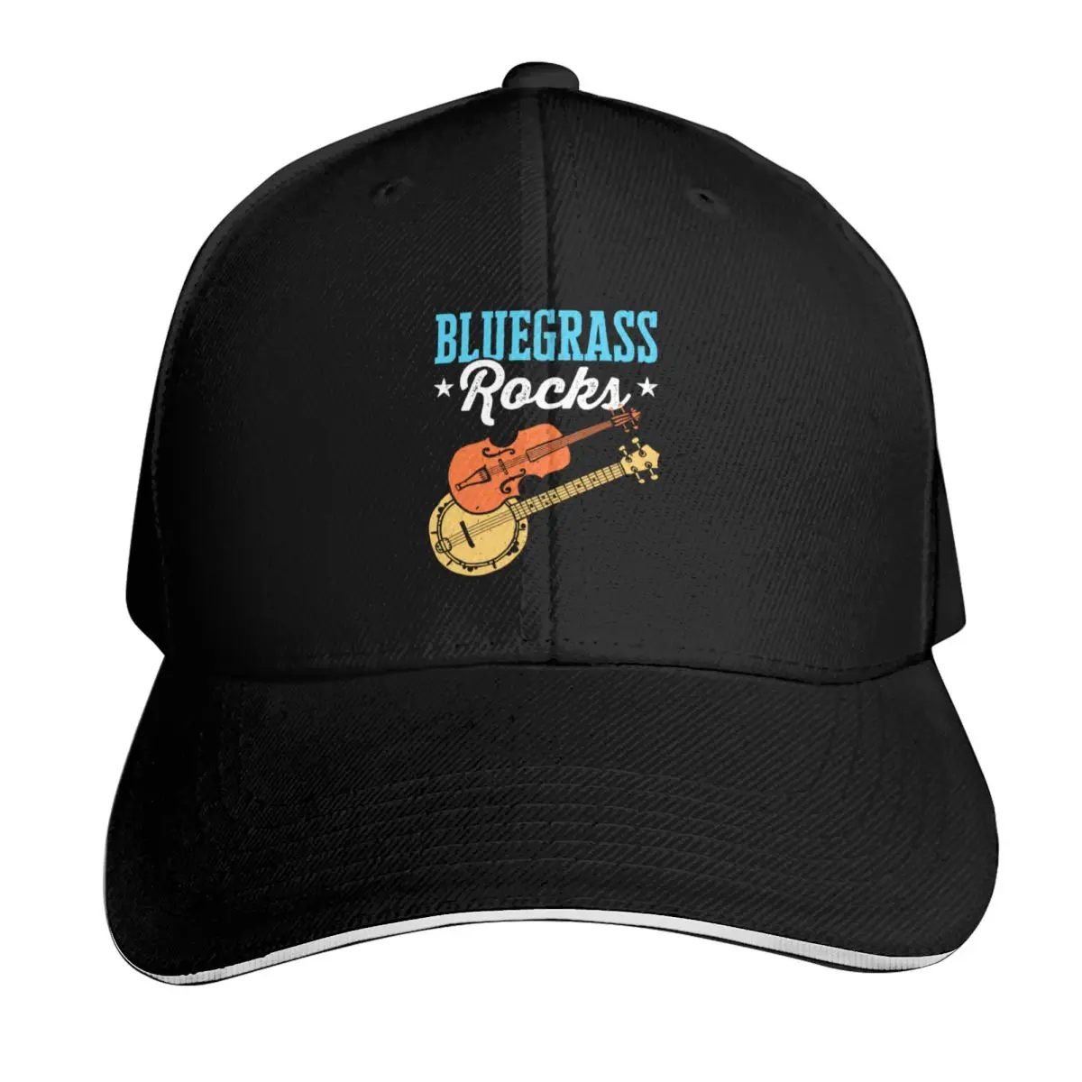 Bluegrass Rocks Country Music Lover Musician Baseball Cap Men Women Casual Summer Sport Sun Cap