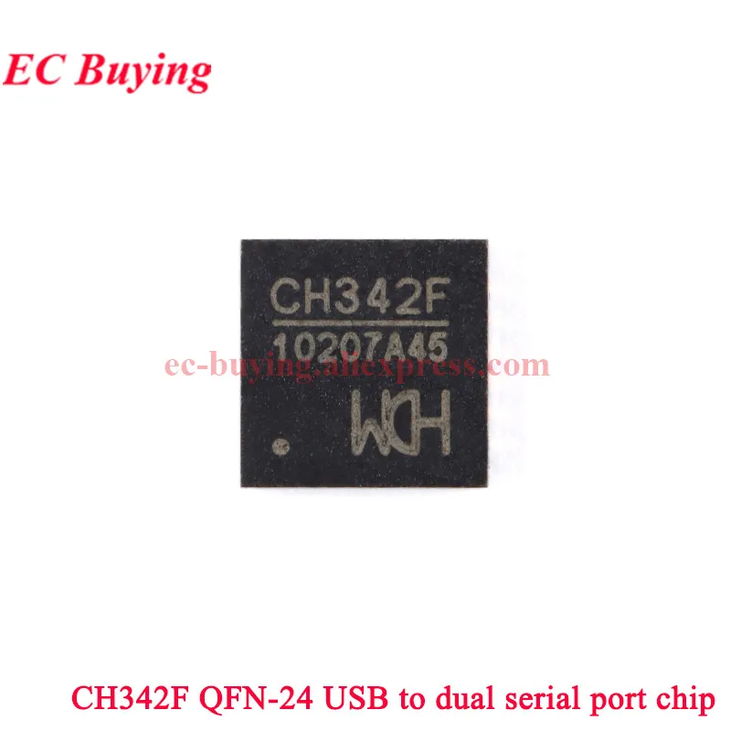 โมดูลแปลงสัญญาณ USB เป็นพอร์ต TTL แบบ 2 ช่องสัญญาณ ชนิด Type-C ความเร็วสูง 50bps-3Mbps ชิป CH342 จำนวน 10 ชิ้น/1 ชิ้น