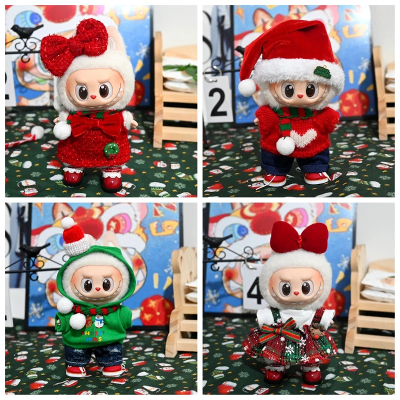 

(Clothing Only) 17cm LABUBU Cotton Doll Winter Christmas Set Outfit for LABUBU Cotton Doll doll accessories