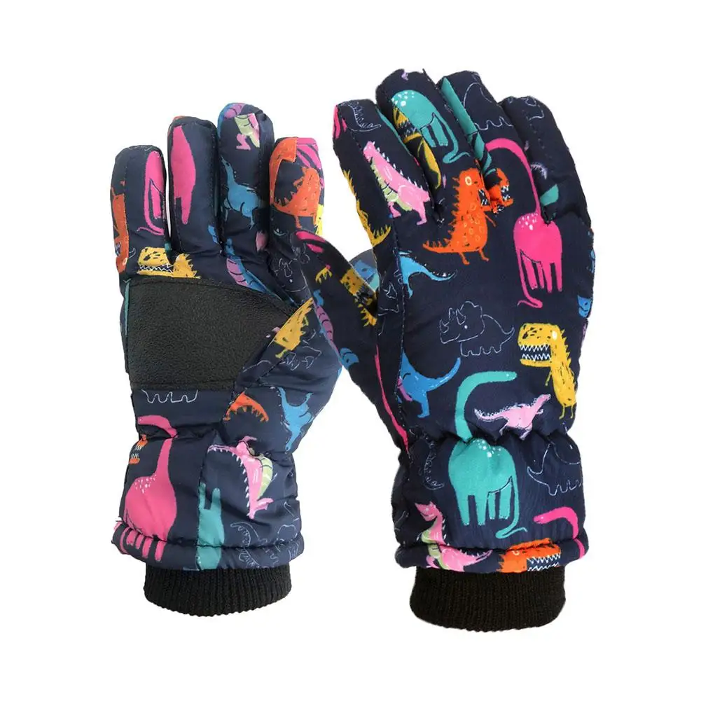 Winter Ski Gloves Children Non-slip Thicken Thermal Gloves Snowboard Windproof Outdoor Kids Mitten Unisex Warm Gloves