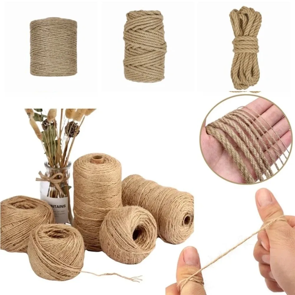 

Multipurpose Rustic Jute Twine Handmade 2/3/4/5/6/14mm Jute Cord Long DIY Macrame Cord Textile Decor
