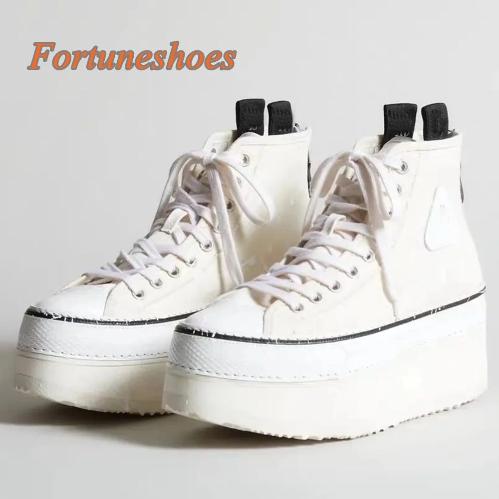 Cross Tied Round Toe Pumps Platform Patchwork Lace Up Height Increasing Popular Pumps 2025 Newest Fashion Casual Apring Pumps