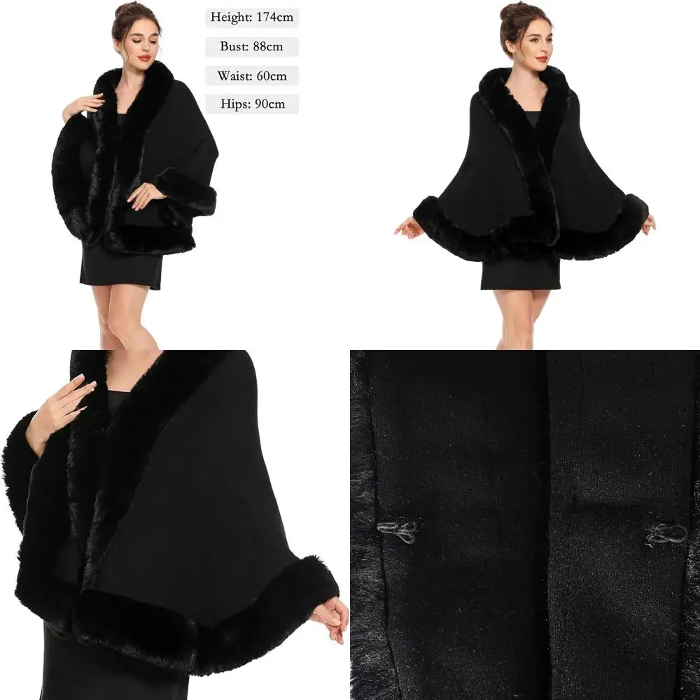 

Faux Fur Shawl Stole for Women - Winter Warm Cape Wrap