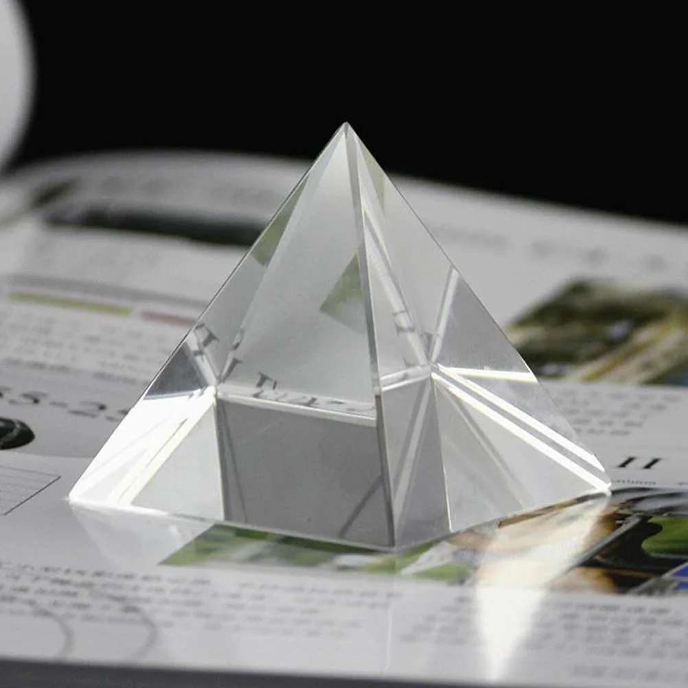 

1Pcs 60Mm Glass Pyramid Crystal Prism for Rainbow Effect Sunlight Refraction Optical Experiment Decor Home Desk Ornament