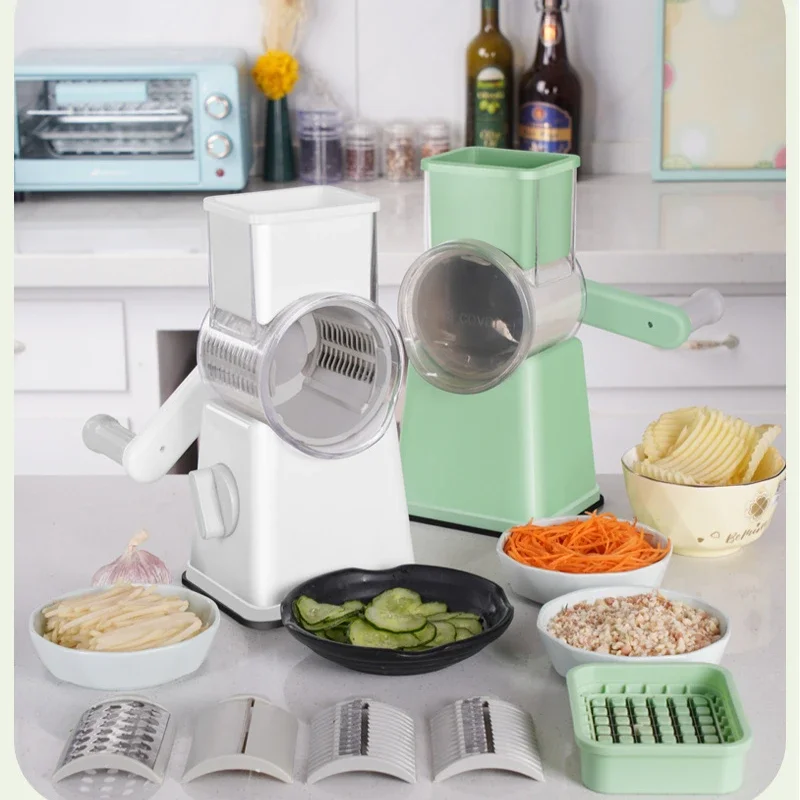 

Rotary Vegetable Slicer Kitchen Accessories 3 in 1 Cheese Blender Grater for Potato Shredder with Handle Cooking Tools Cutter