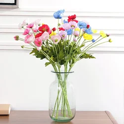 4 Head Artificial Flowers Poppy Silk Flowers Party Wedding Bridal Bouquet Decoration Garden Decoration Outdoor