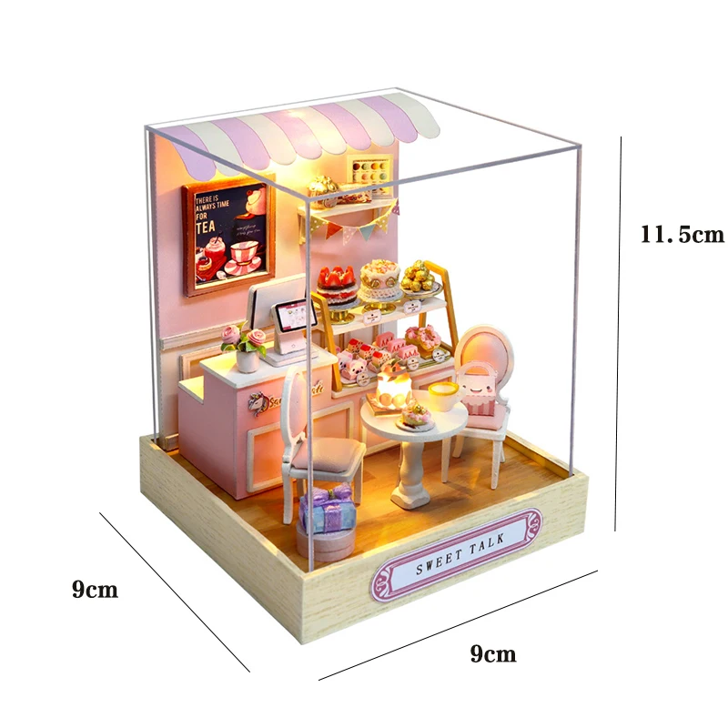 Mini poppenhuis DIY klein huis Kit handgemaakte 3D puzzel assemblage modelbouw kamer slaapkamer decoratie houten ambachtelijke verjaardagscadeau