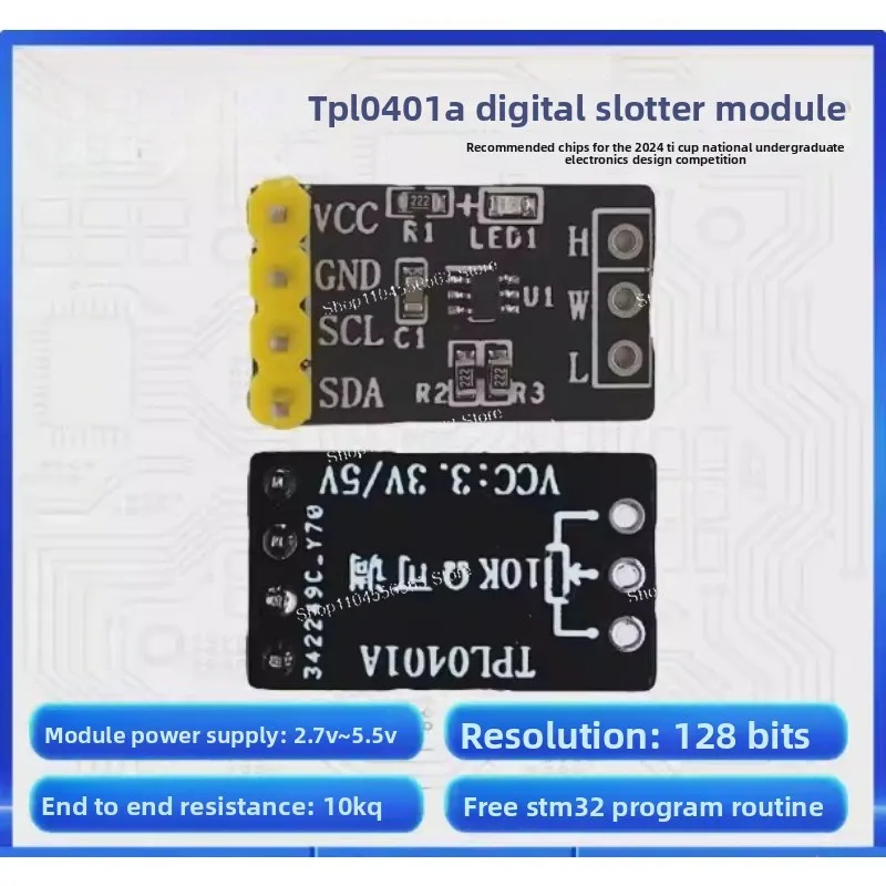 TPL0401A Digital Potentiometer Module 128 Tap 10K Adjustable I2C Serial Communication