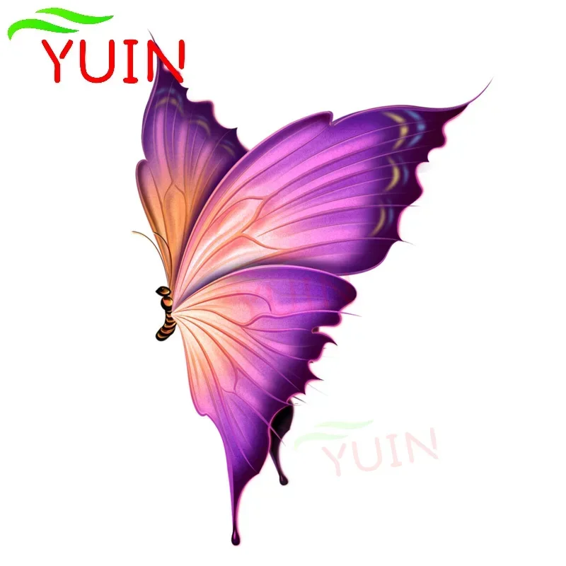 

YUIN Fun Dream Butterfly, индивидуальная автомобильная наклейка, милая тонкая наклейка, модная ПВХ, украшение для мотоцикла, наклейки на лобовое стекло 16*11 см