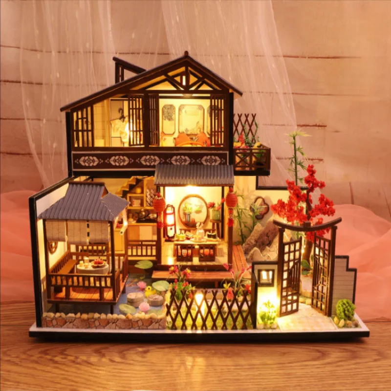 OUZEY Oriental Forest Retreat DIY، منزل خشبي ثلاثي الأبعاد، نموذج عتيق كبير للمراهقين #1