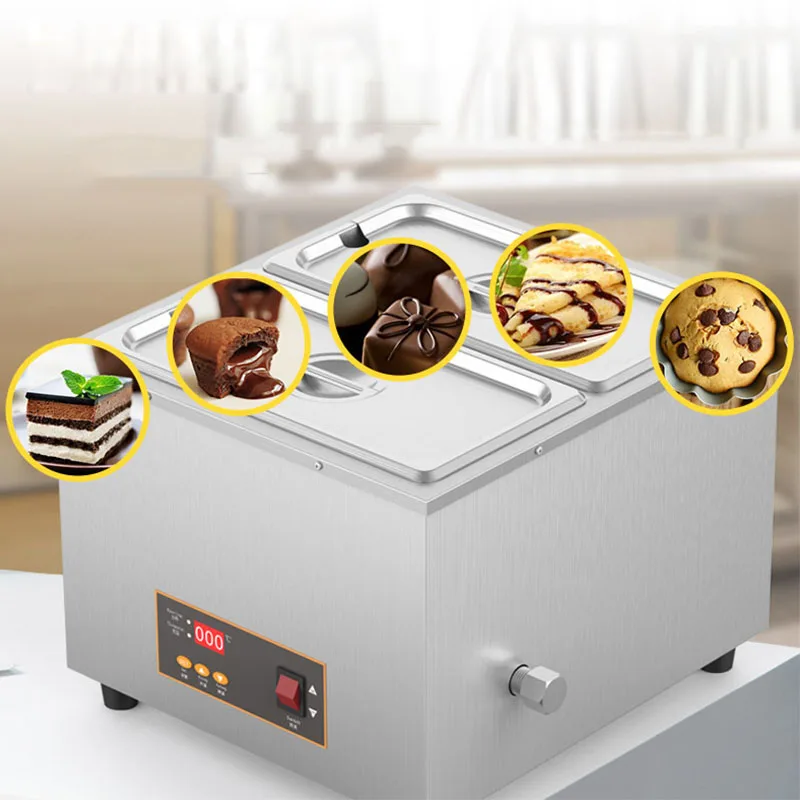 Stainless Steel Chocolate Warmer Melter Commercial Chocolate Melting Machine Double Pot Cheese Tempering machine