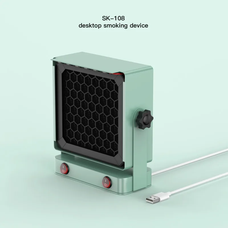 absorvedor-de-fumaca-sk-108-com-luz-led-verde-carvao-ativado-e-filtro-de-algodao-n95-compacto-leve-e-de-alta-eficiencia