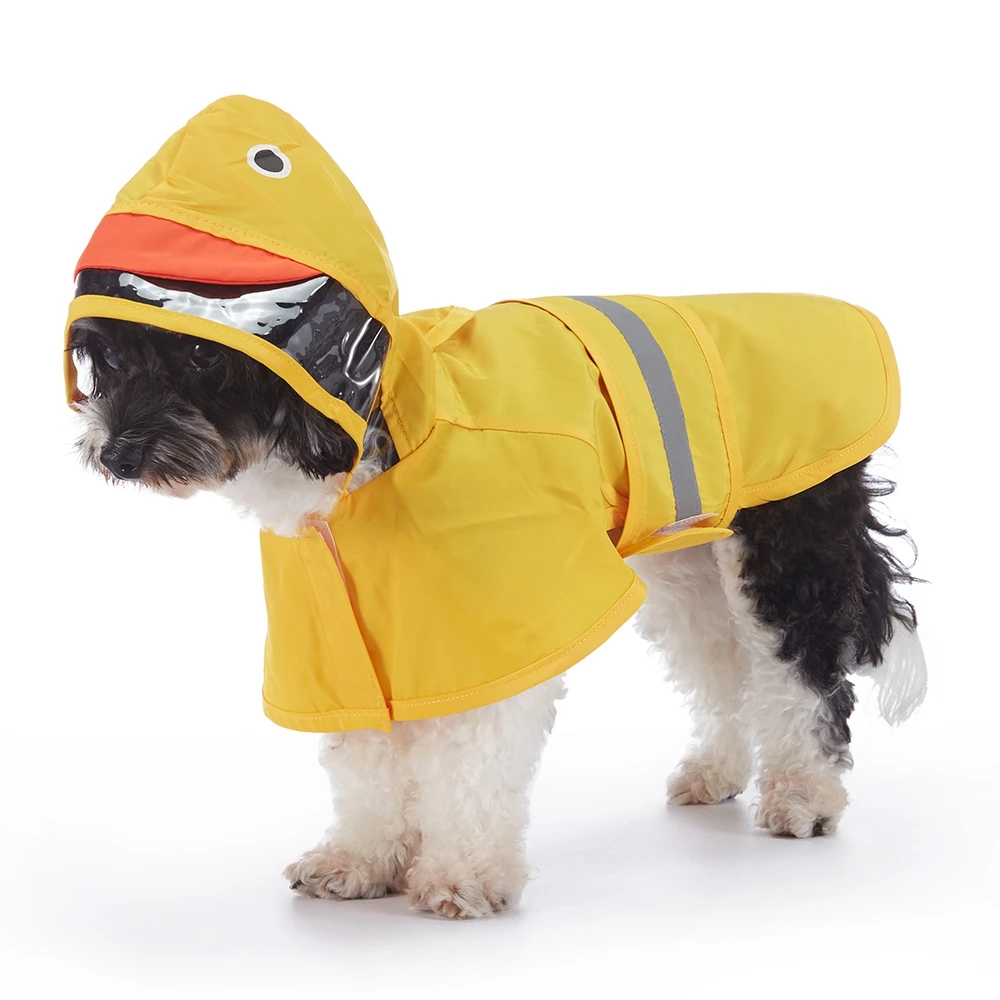 Pet Dog Duck Shark Frogs Shape Reflective Pet Raincoat Outdoor Waterproof Dog Raincoat Puppy Cat Rainy Day Pullover Coat Clothes