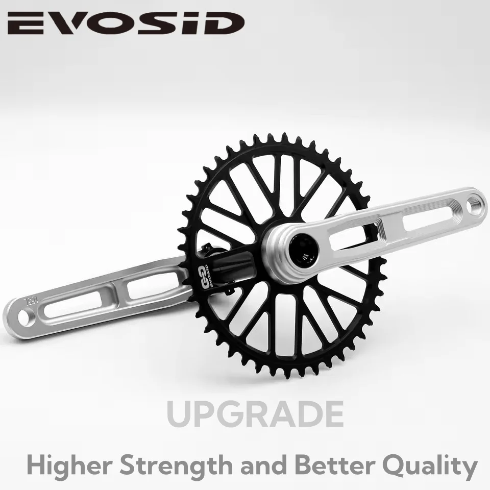

EVOSID Ultralight Road Bike Crank Chainring 40T Gravel Bicycle Crankset 8-12S Folding Bike Integrated Crank 3Nail Direct Mounted