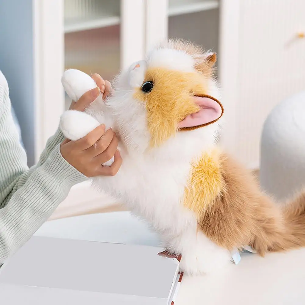 Emotional Support Cat Doll Realistic Cat Plush Toy with Sound Kitten Stuffed Doll Meowing Cat Decor Gift Realistic Doll