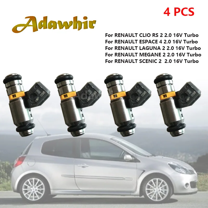 

4pcs Fuel Injector For RENAULT CLIO RS 2 ESPACE 4 LAGUNA 2 MEGANE 2 SCENIC 2 2.0 16V Turbo F4Rt IWP098 820008379